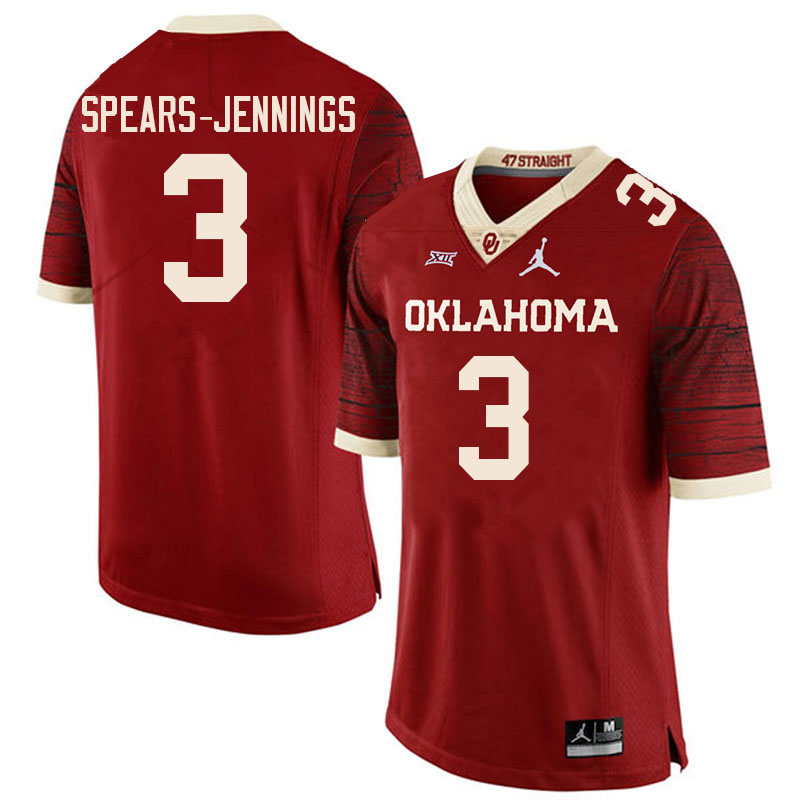 Oklahoma Sooners #3 Robert Spears-Jennings College Football Jerseys Sale-Retro